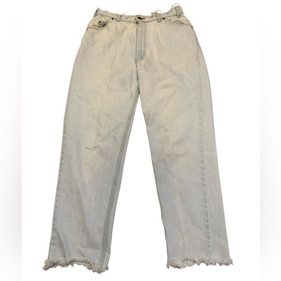 Vintage 1989 Levi's 631 Light Wash Distressed Jeans Orange Tag - Picture 1 of 7